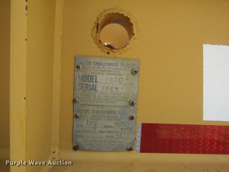 image for item DD8825 1984 Witco Challenger RG50 lowboy equipment trailer