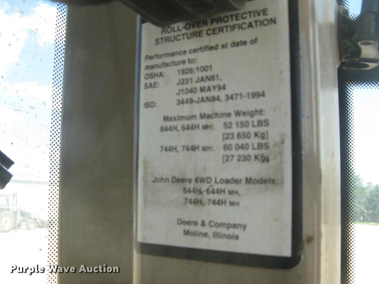 image for item DE2953 1999 John Deere 644H wheel loader