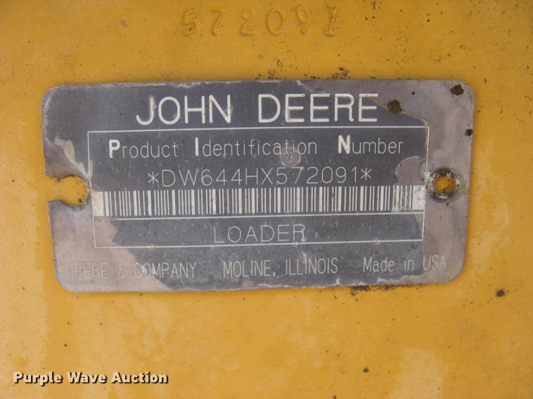 image for item DE2953 1999 John Deere 644H wheel loader