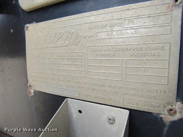 image for item DF3836 2007 Sidumpr side dump trailer