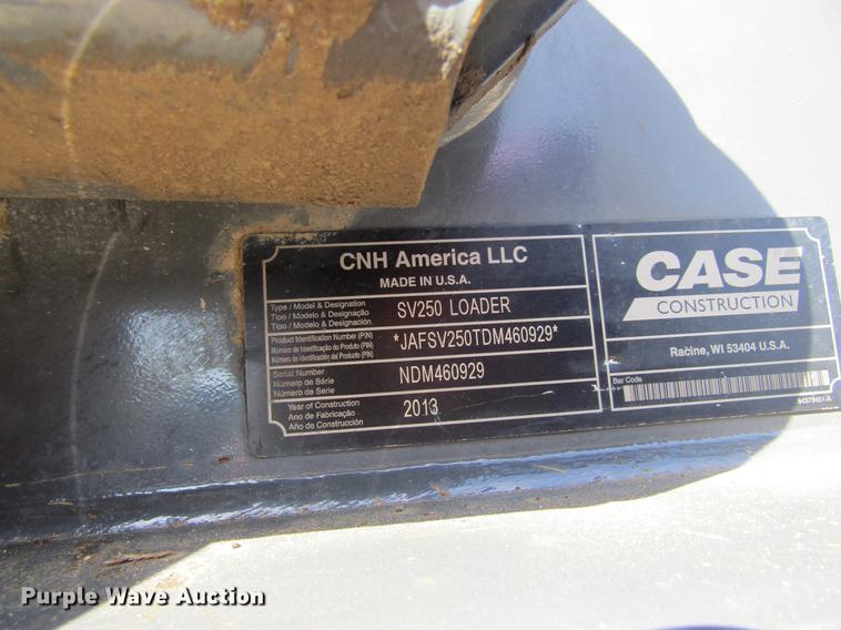 image for item DF3839 2013 Case SV250 skid steer