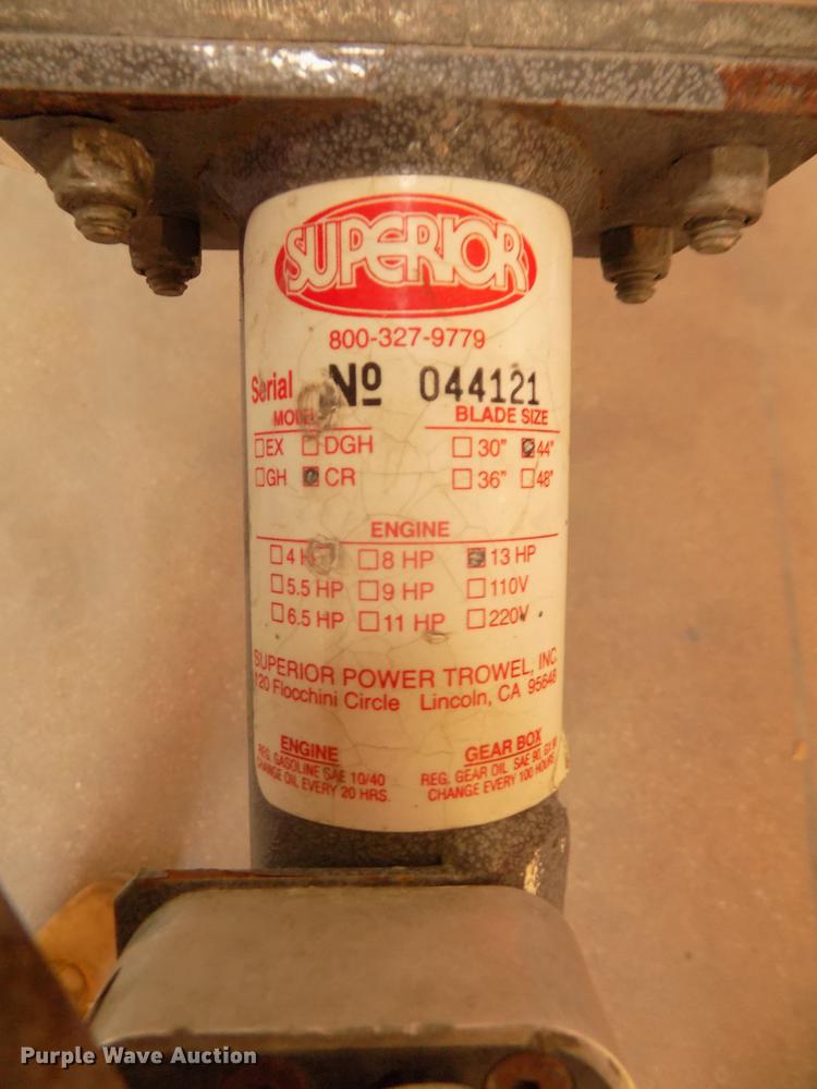 image for item DZ9522 2007 Superior CR power trowel