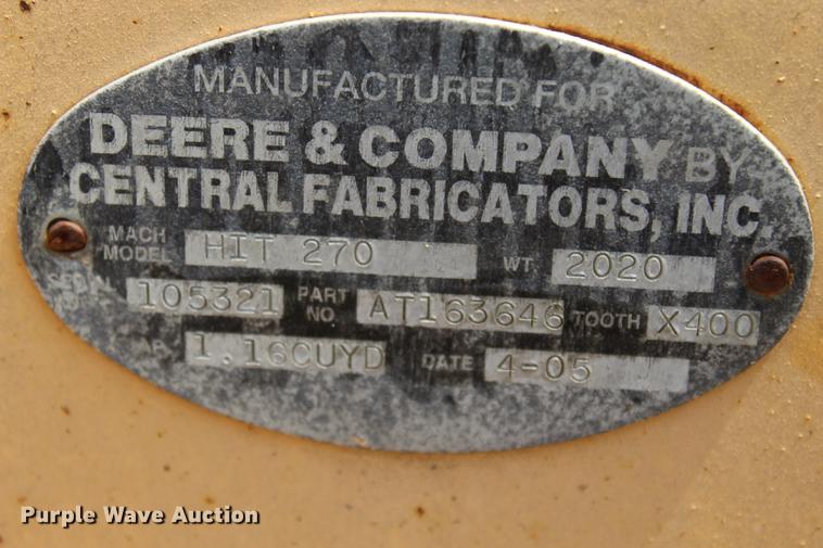 image for item EK9559 John Deere HIT270 bucket