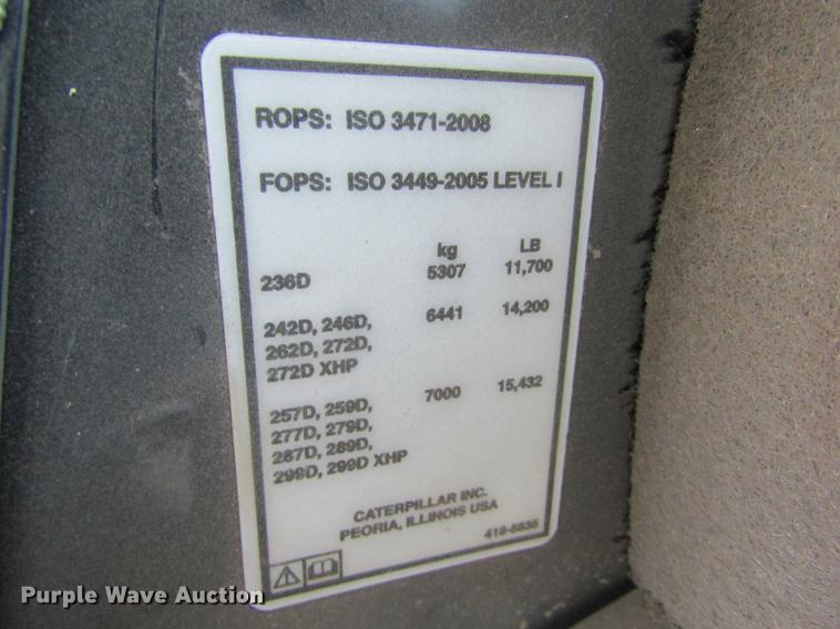 image for item G1215 2014 Caterpillar 299D skid steer