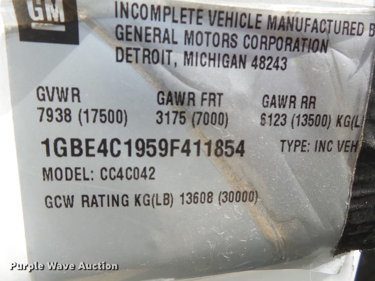 image for item DB7109 2009 Chevrolet C4500 refuse truck