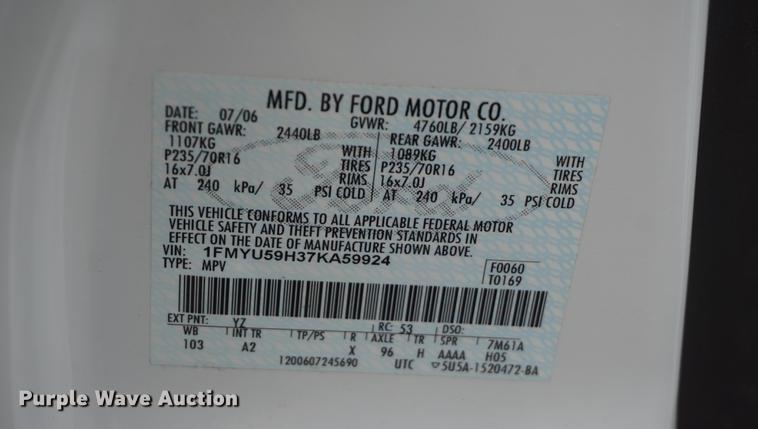 image for item DD7785 2007 Ford Escape Hybrid SUV