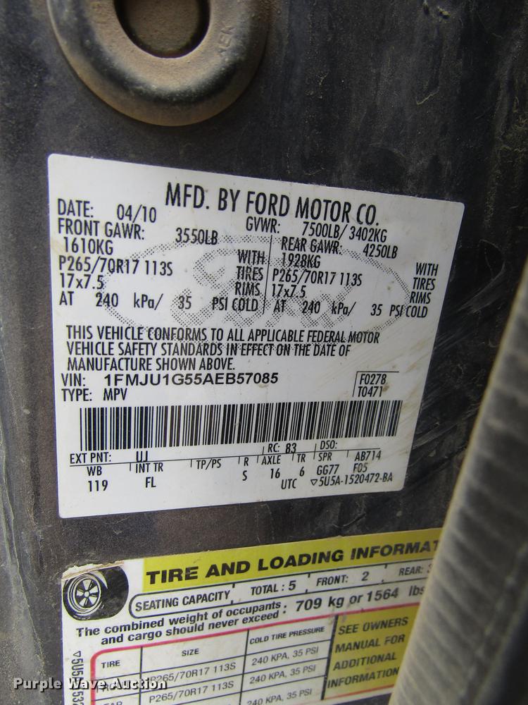 image for item DD8838 2010 Ford Expedition SUV