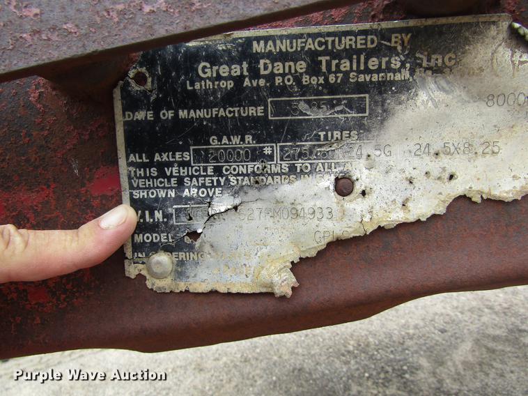 image for item DD8841 1985 Great Dane flatbed trailer