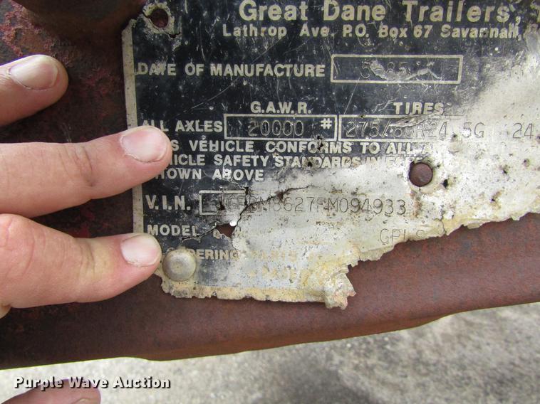 image for item DD8841 1985 Great Dane flatbed trailer