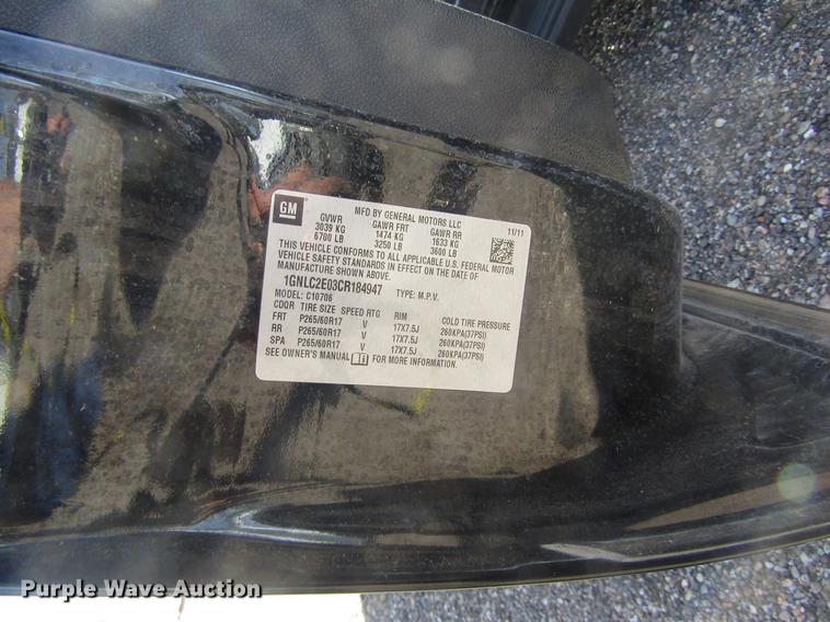 image for item DD8871 2012 Chevrolet Tahoe Police SUV