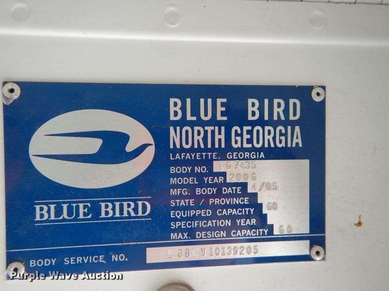 image for item DE1838 2006 Blue Bird Vision school bus