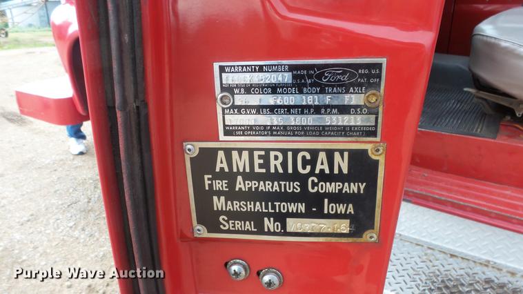 image for item DF4281 1964 Ford 600 fire truck