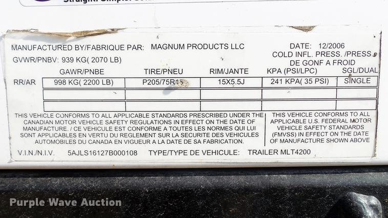 image for item DM9915 2007 Magnum MLT4200 light plant