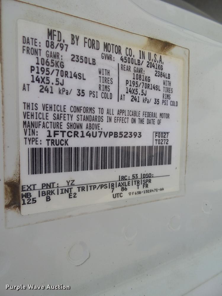 image for item DZ9382 1997 Ford Ranger SuperCab pickup truck