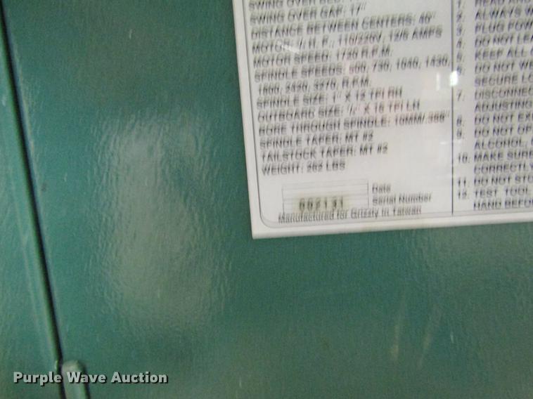 image for item EI9457 Grizzly wood lathe