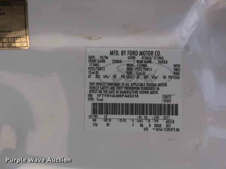 image for item EP9406 2006 Ford Ranger SuperCab pickup truck