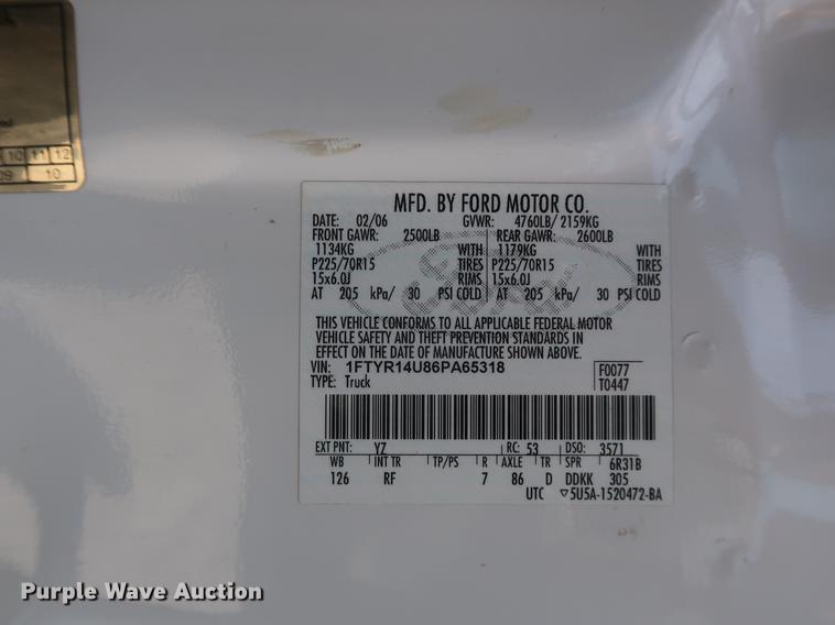 image for item EP9406 2006 Ford Ranger SuperCab pickup truck