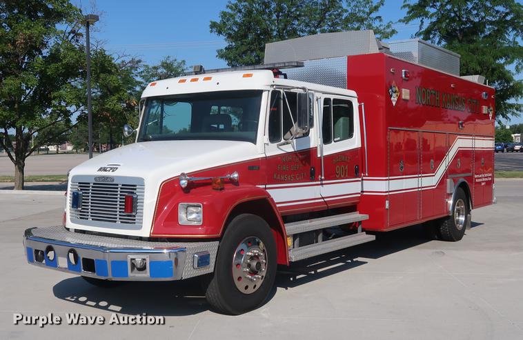 image for item EP9436 1994 Freightliner FL80 Crew Cab hazmat truck