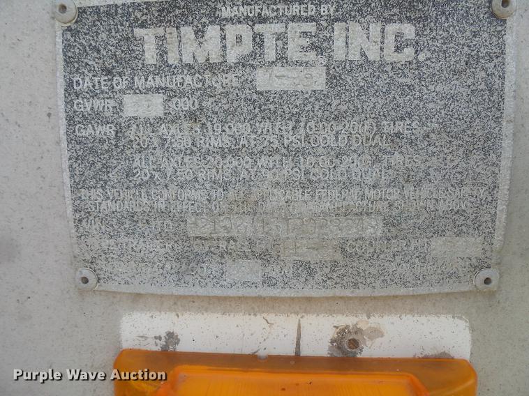 image for item DV9435 1996 Timpte single hopper grain trailer