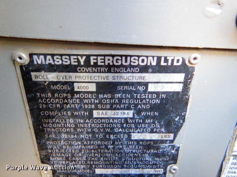 image for item EK9556 1998 Massey Ferguson 4225 tractor