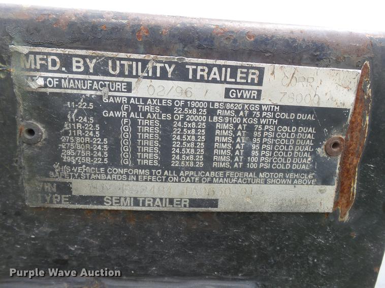 image for item DB7103 1996 Utility FS2CHAE flatbed trailer