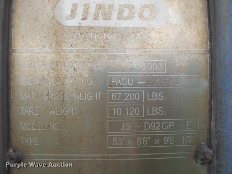 image for item DB7104 1995 Stoughton EC03GN-48/53T-S debris trailer