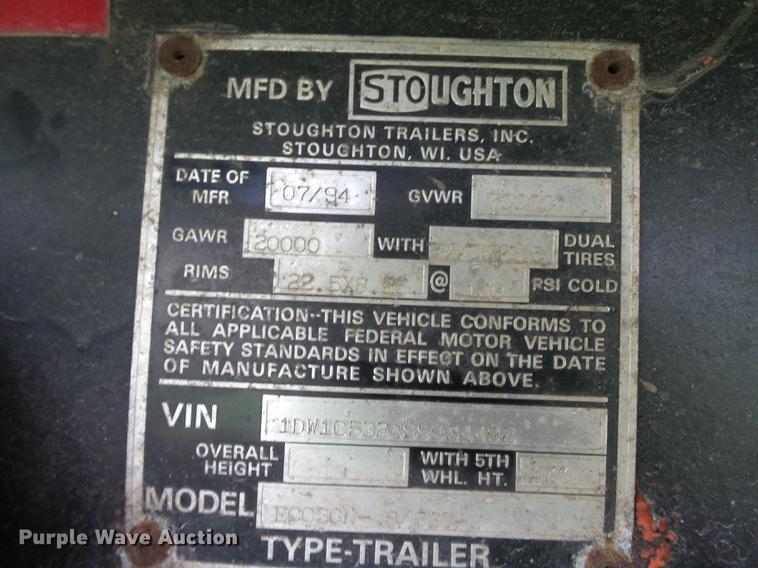 image for item DB7104 1995 Stoughton EC03GN-48/53T-S debris trailer