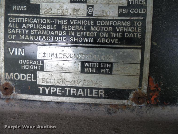 image for item DB7104 1995 Stoughton EC03GN-48/53T-S debris trailer