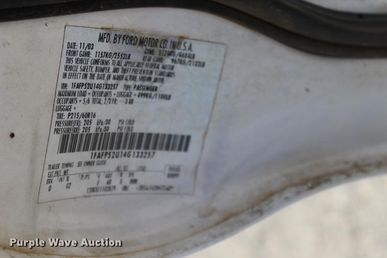 image for item BE9331 2004 Ford Taurus LX