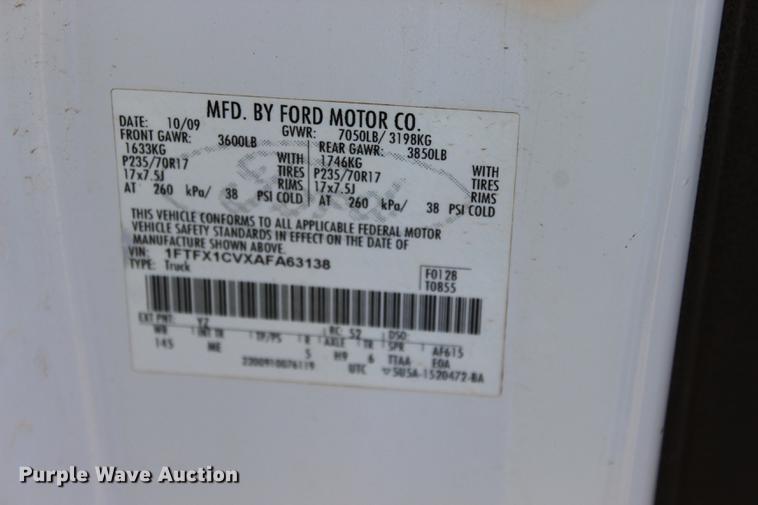 image for item BE9339 2010 Ford F150 XLT SuperCab pickup truck