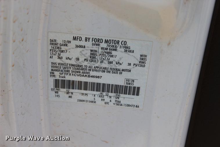 image for item BE9340 2010 Ford F150 XLT SuperCab pickup truck