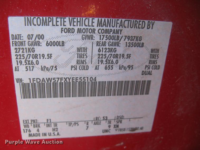 image for item BL9047 2000 Ford F550 Super Duty XL Crew Cab fire truck