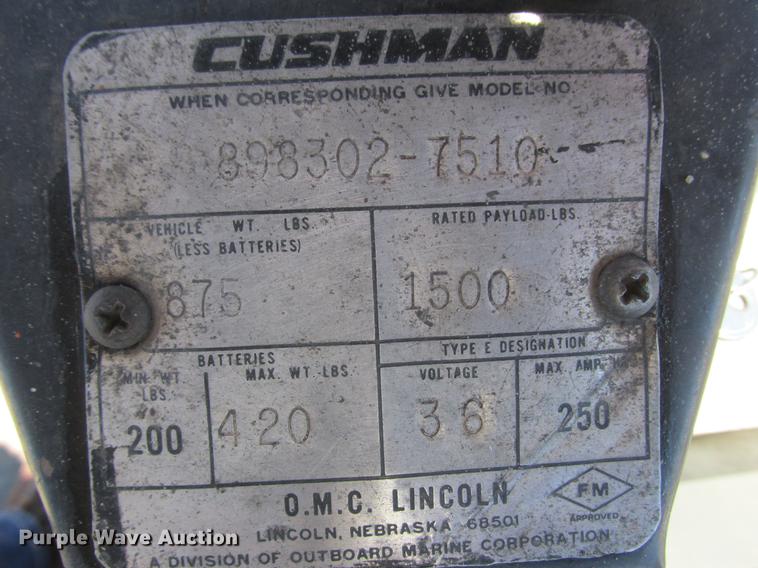 image for item DA8260 Cushman 7510 utility cart