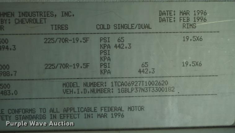 image for item DD7797 1996 Chevrolet Coachmen Catalina RV