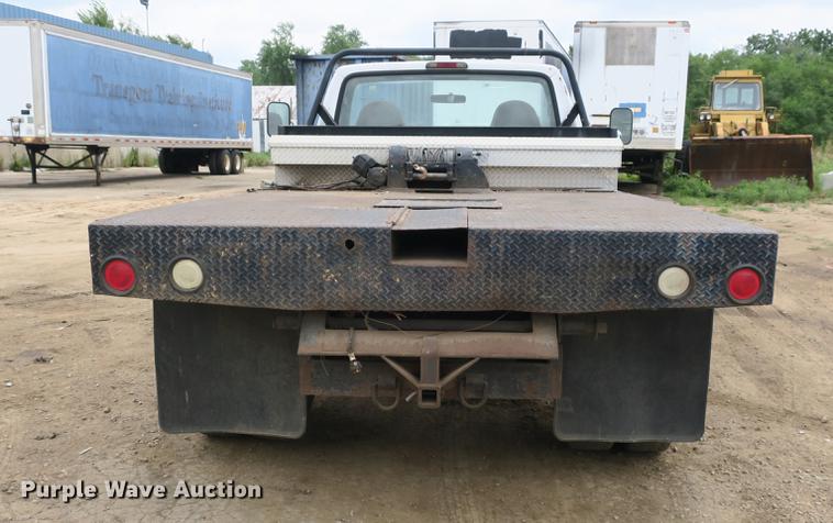 image for item DE3769 1996 Ford F350 Super Duty XLT flatbed pickup truck