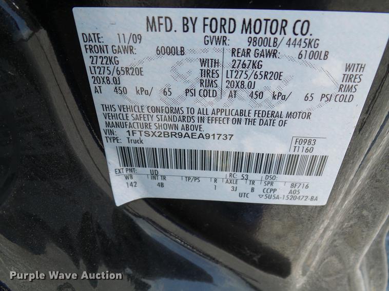 image for item DE5094 2010 Ford F250 Super Duty Lariat SuperCab pickup truck