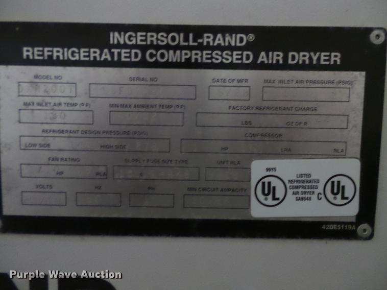 image for item DV9422 Ingersoll Rand SSR-XP75 air compressor