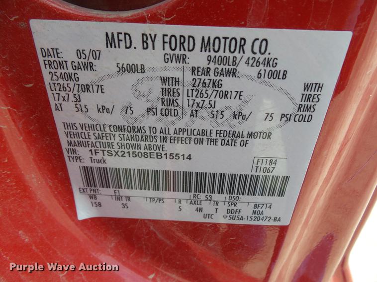 image for item DZ9400 2008 Ford F250 Super Duty SuperCab pickup truck