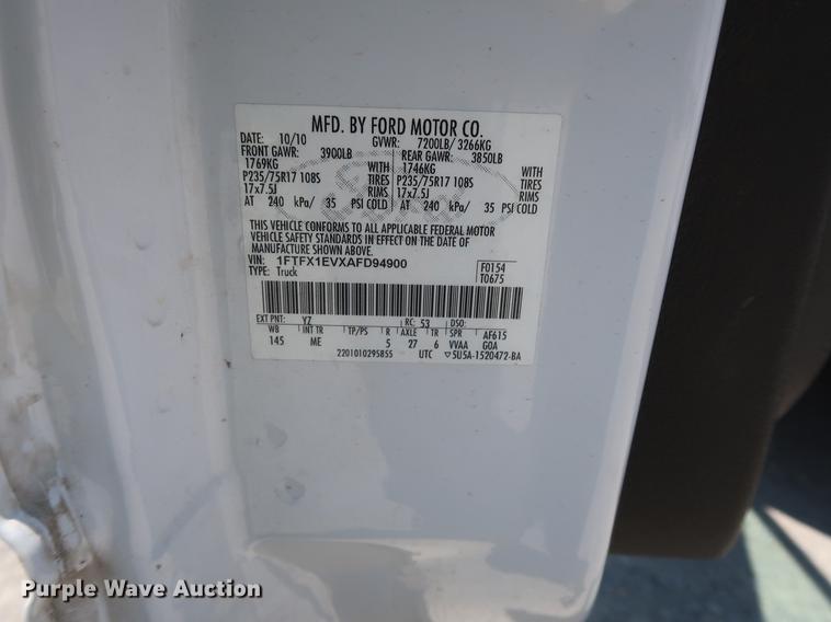 image for item EF9783 2010 Ford F150 SuperCab pickup truck