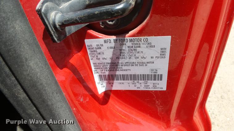 image for item ET9347 2009 Ford F250 Super Duty SuperCab pickup truck