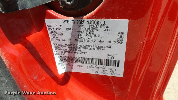 image for item ET9347 2009 Ford F250 Super Duty SuperCab pickup truck