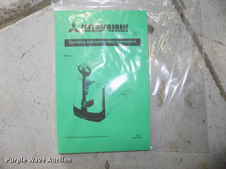 image for item DB8676 2012 Mitsubishi PW23 electric pallet jack