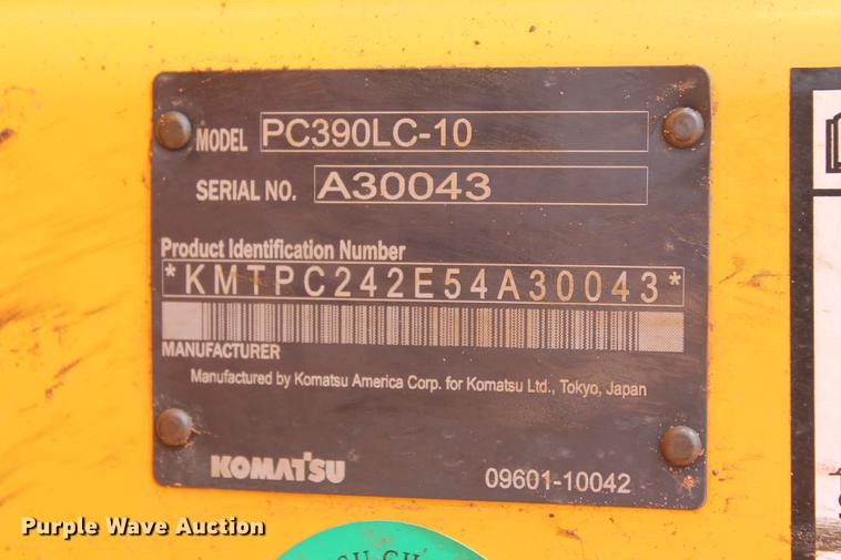 image for item DD5243 2013 Komatsu PC390LC-10 excavator