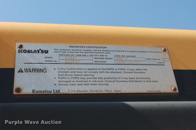 image for item DD5244 2013 Komatsu D65EX-17 dozer