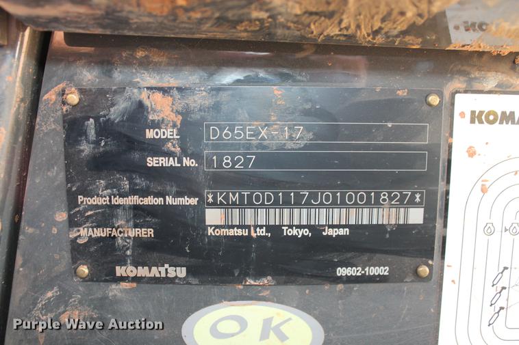 image for item DD5244 2013 Komatsu D65EX-17 dozer