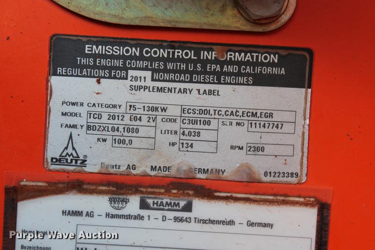 image for item DD5247 2012 Hamm 3410P single drum vibratory roller