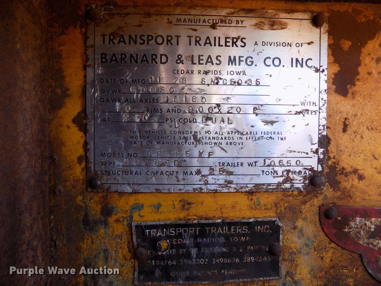image for item DD5767 1979 Transport CR-25YF equipment trailer