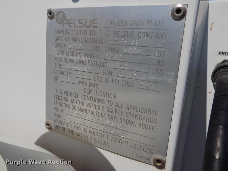 image for item DD5769 1988 Pelsue PEL-Metro-VI-10L generator