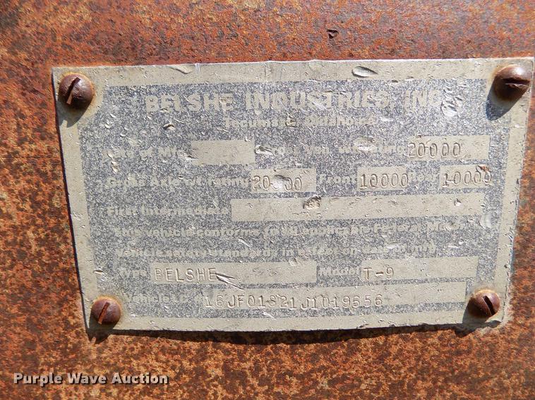 image for item DD5770 1988 Belshe T-9 equipment trailer