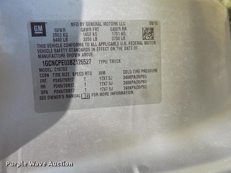 image for item DD5792 2011 Chevrolet Silverado 1500 pickup truck